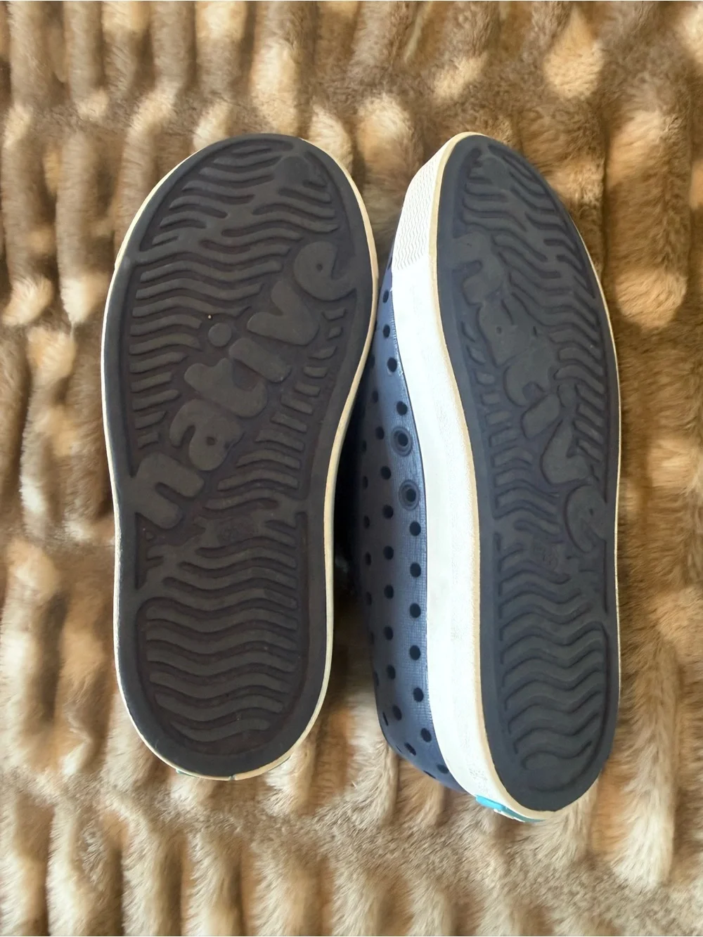 Native Kids Navy Blue Slip-On Water Shoes with White Toe